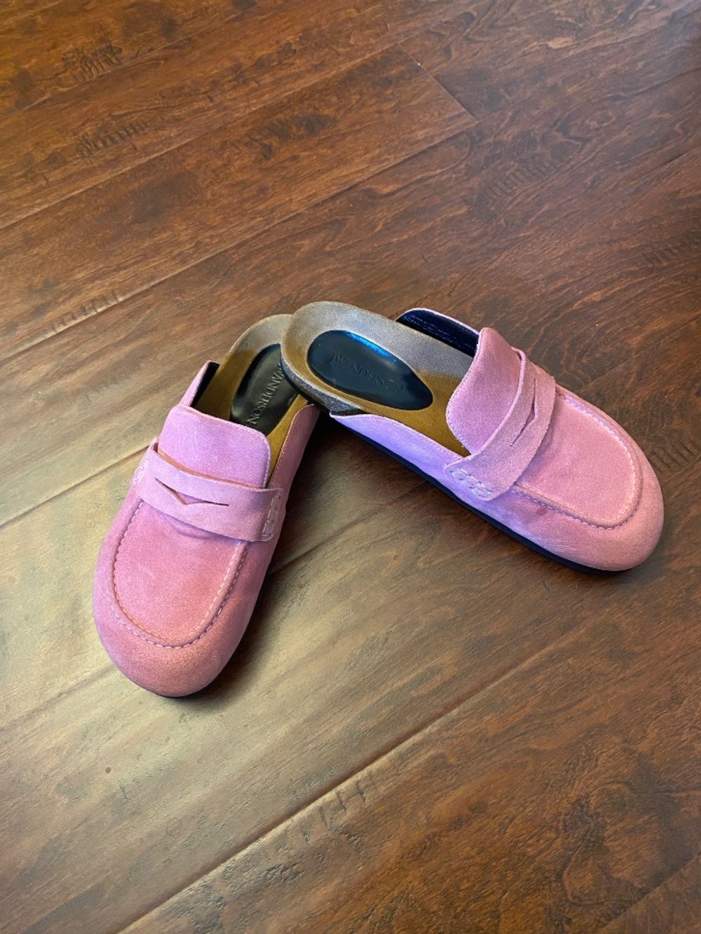 JW Anderson Pink Suede Penny Loafers Size 7.5 to 8 (EU 38) - Picture 6 of 14